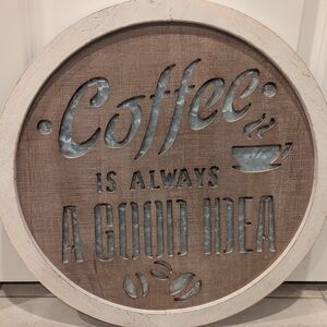 Rustic Brown and Gray Coffee Sign